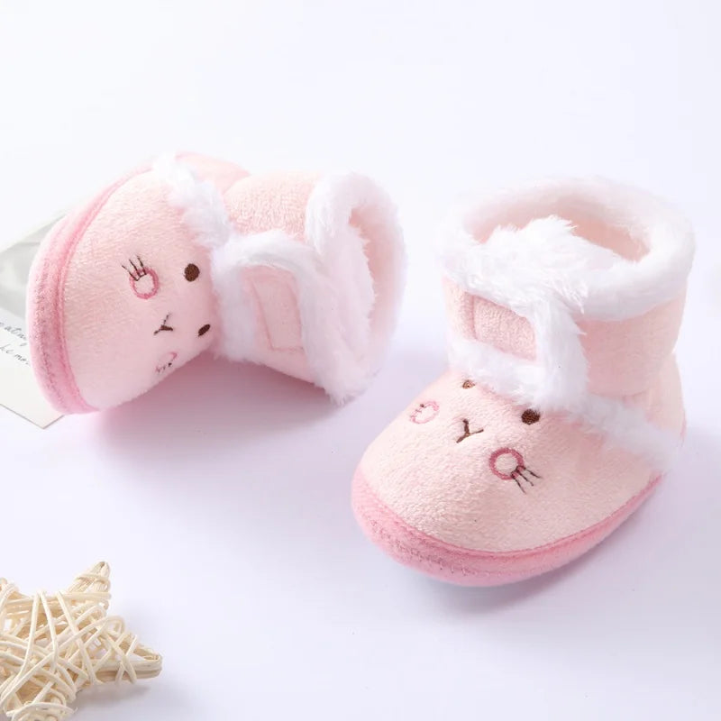 Newborn Baby Girl Boy Shoes First Walkers Winter Thick Warm Infant Baby Shoes Cute Toddler Baby Shoes for Girls Boys 0-9Month