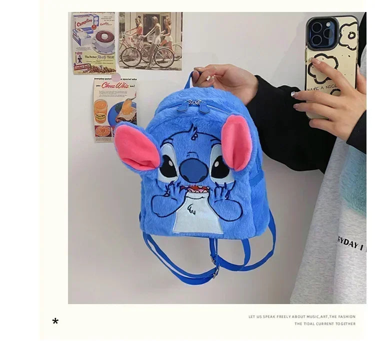 Stitch Backpack Plush Ins Japanese Funny Cartoon Large-Capacity Student Backpack Kindergarten Bag Child Gift