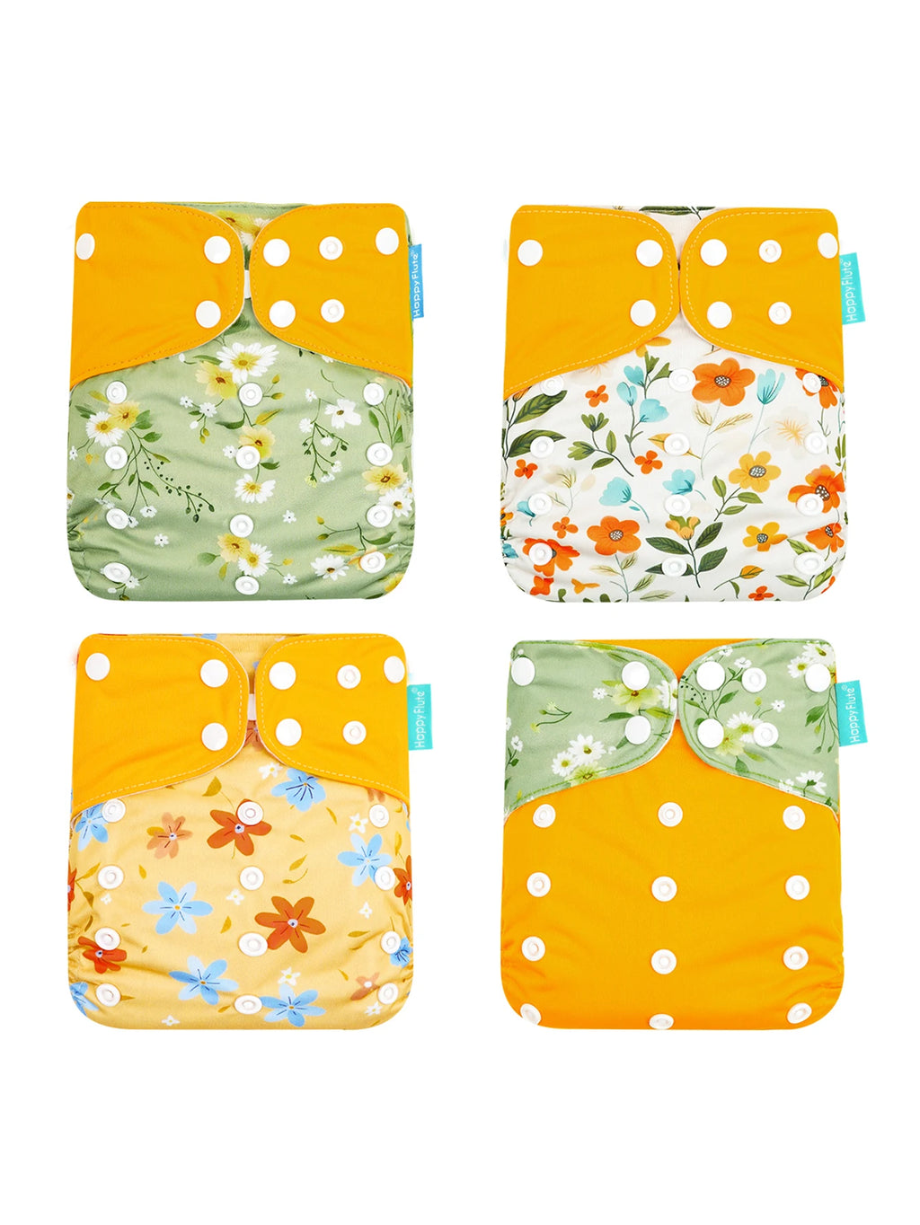 Happyflute 4Pcs/Set Eco-Friendly Cloth Diaper Ecological Reusable Baby Diapers