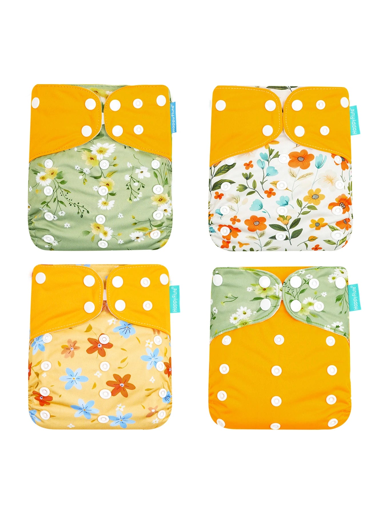 Happyflute 4Pcs/Set Eco-Friendly Cloth Diaper Ecological Reusable Baby Diapers