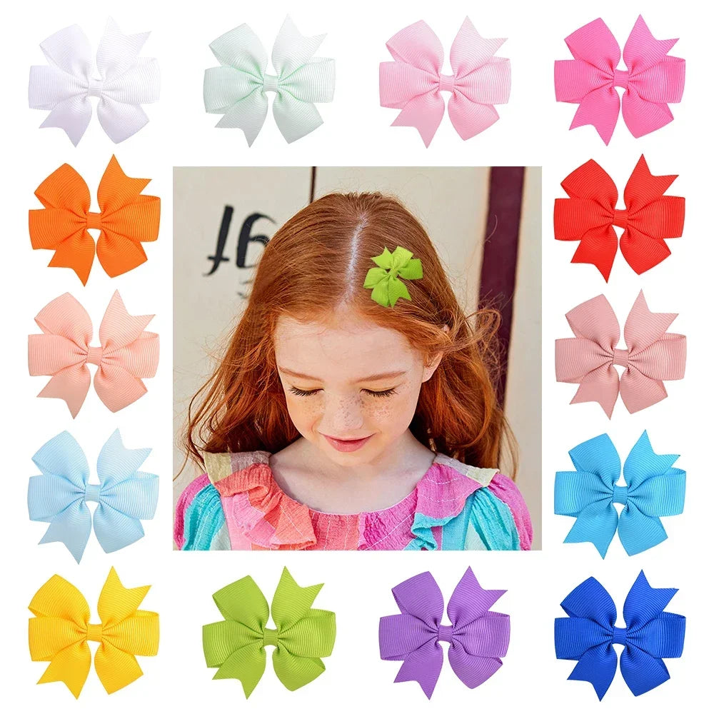 BABY BOWS 20/40/60PCS 2.3'' Grosgrain Ribbon Bows Hair Clips Set for Girl Random Color Bow Hairgripes Headwear Hair Accessories