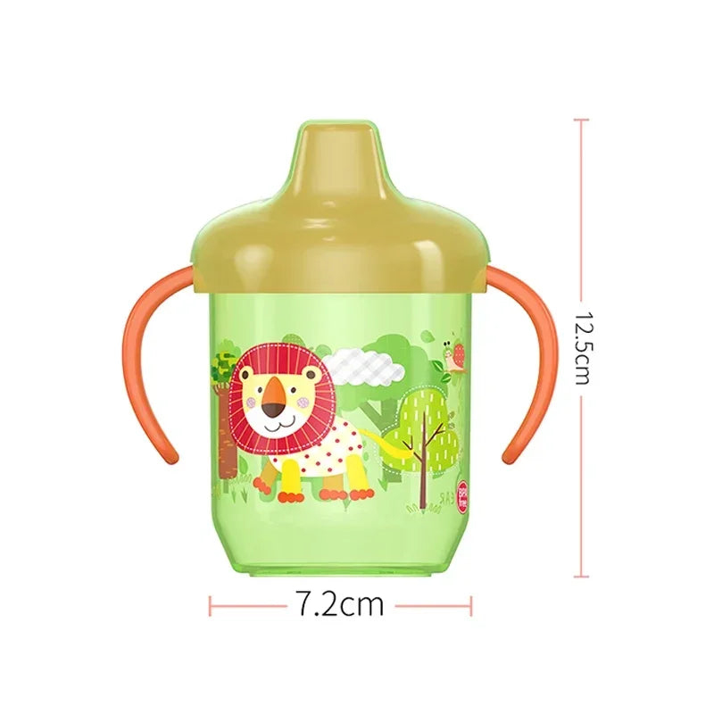 1PC Baby Anti-choking Straight Drinking Cup Special Learning Drinking Cup Duckbill Cup with Double Handle Flip Lid for Toddlers