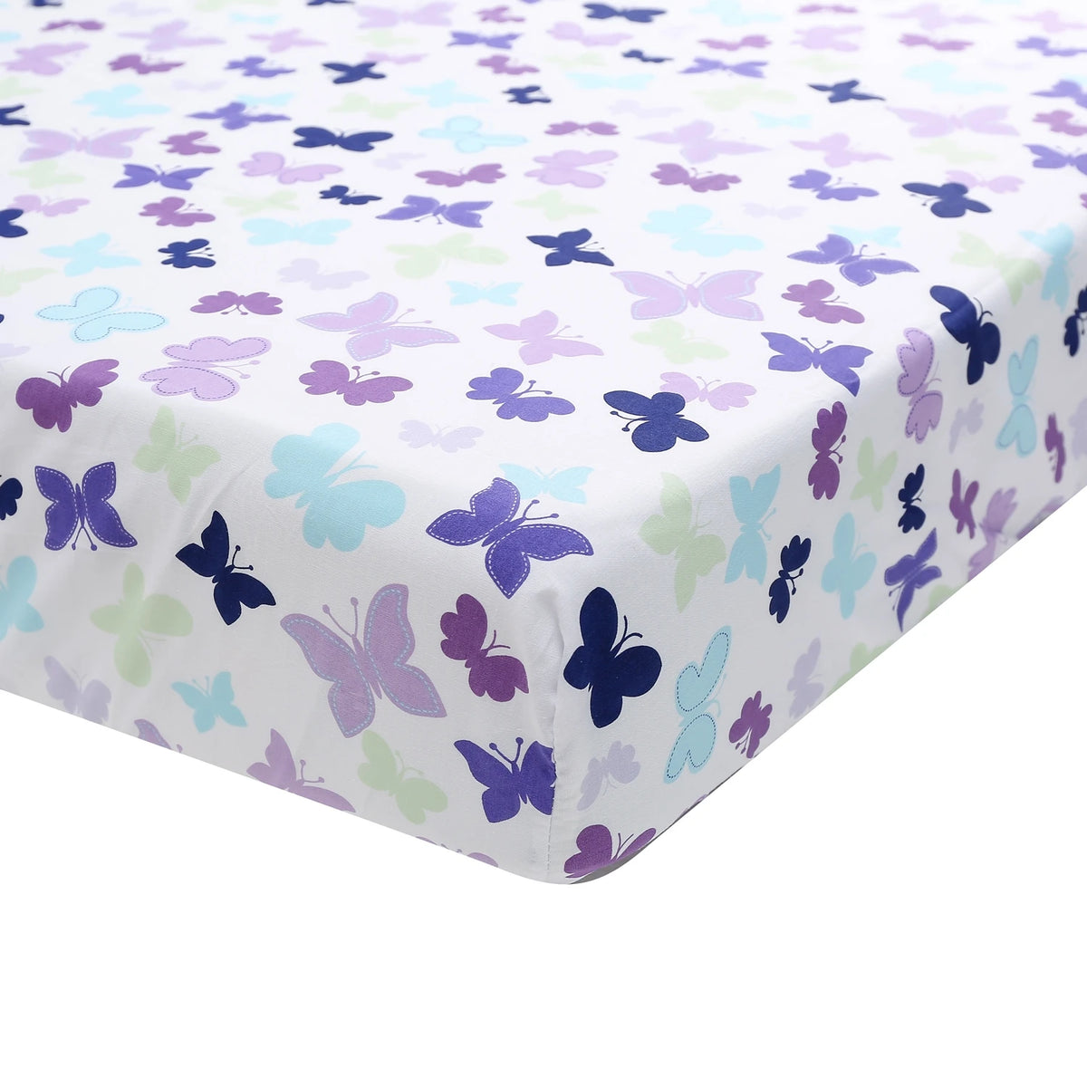 Crib Bedding Set Cotton Purple Elastic Fitted Sheet for Standard Cribs
