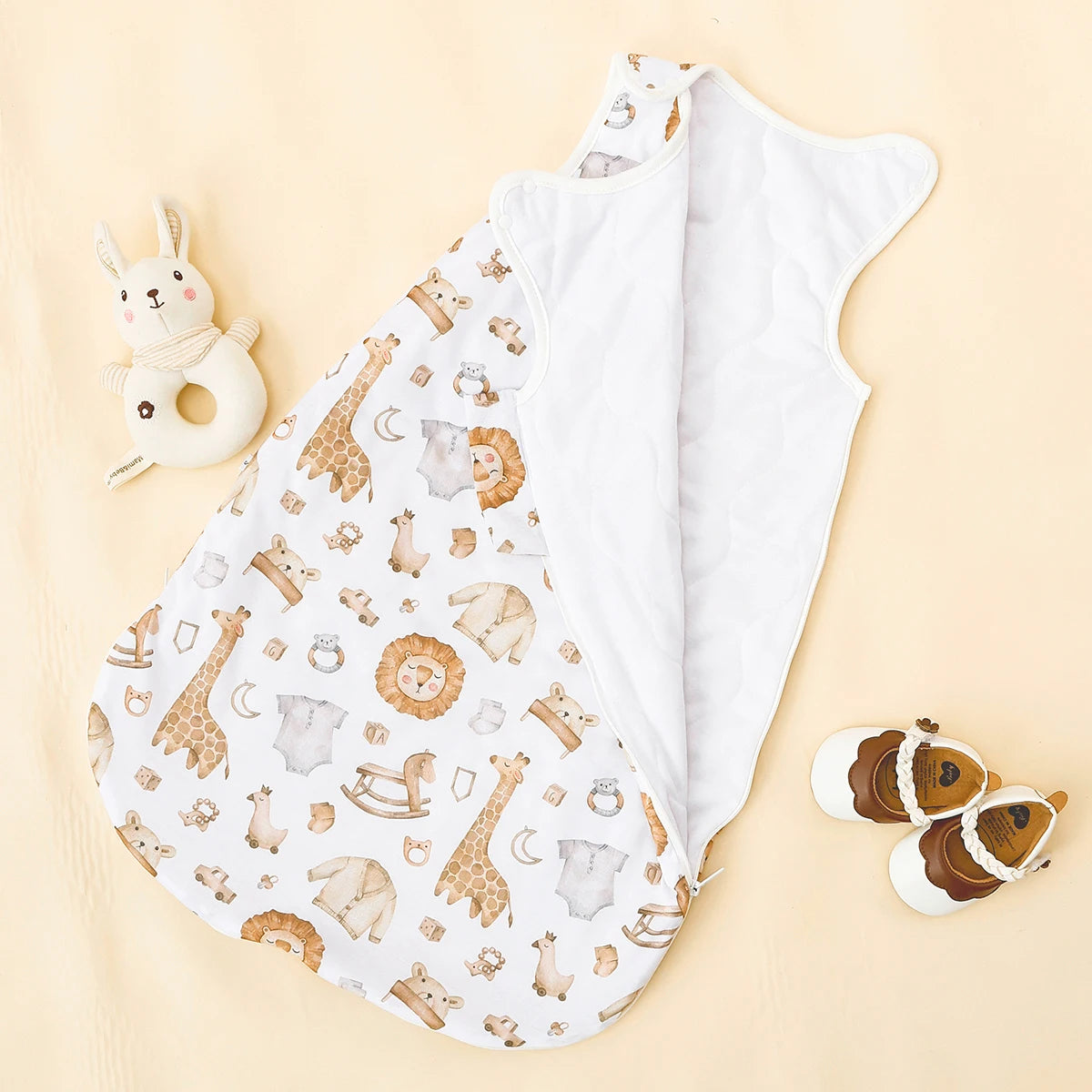 Elinfant Cozy Soft Thick Baby Sleeping Bag For Autumn Winter Sleeveless Design Sleep Sacks