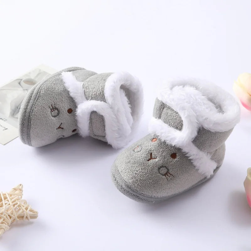Newborn Baby Girl Boy Shoes First Walkers Winter Thick Warm Infant Baby Shoes Cute Toddler Baby Shoes for Girls Boys 0-9Month