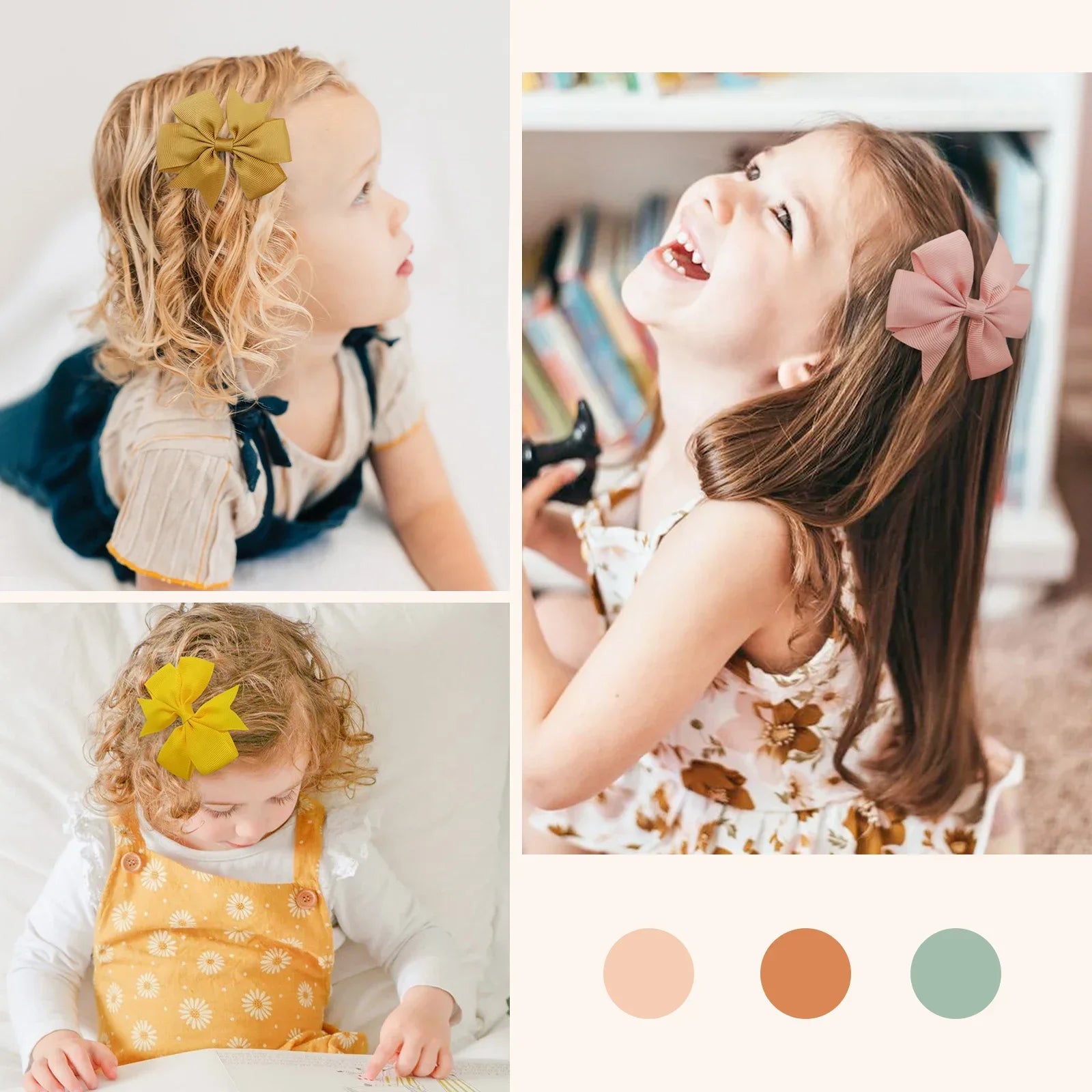 20/40/60pcs Holiday Hair Clip Baby Girls Hair AccessoriesRandom Color Bow Hair Clip Sets Simple