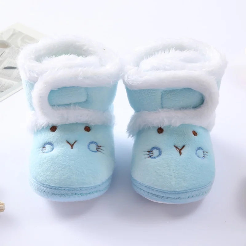 Newborn Baby Girl Boy Shoes First Walkers Winter Thick Warm Infant Baby Shoes Cute Toddler Baby Shoes for Girls Boys 0-9Month