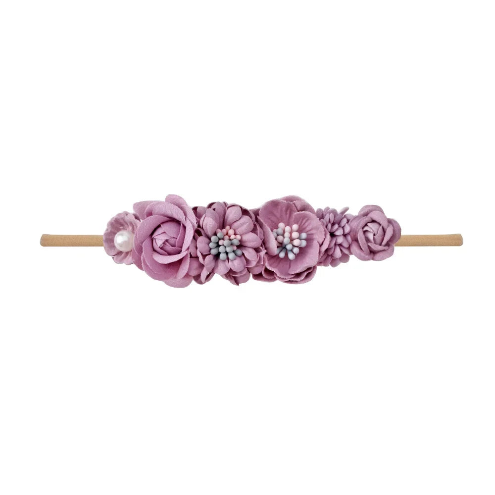 Headbands Cotton Floral Breathable Elastic For Newborns 0-12 Months