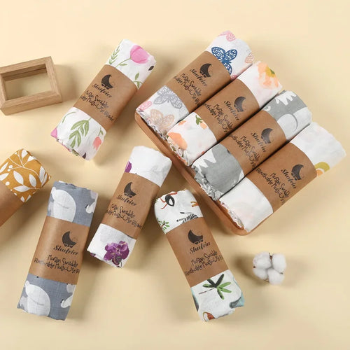 Baby Blanket Wrap Muslin Cotton And Bamboo Natural Two-Layer
