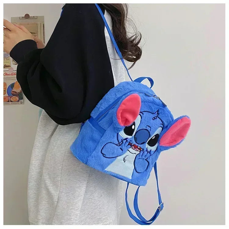 Stitch Backpack Plush Ins Japanese Funny Cartoon Large-Capacity Student Backpack Kindergarten Bag Child Gift