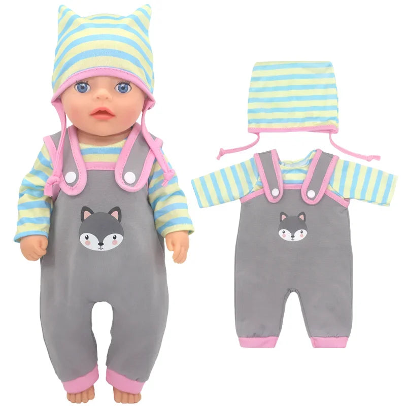 14" Baby Doll Girl Boy Clothes Overall 36cm Doll Outfit Rompers Toys Clothing