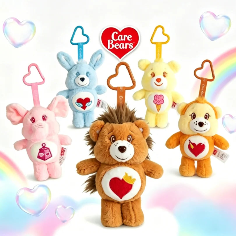 Care Bears Cousins Plush Keychain 15cm Animal Doll Pendant Cartoon Stuffed Toy Keyring Bags Decor Gift Plushie Charms Accessorie