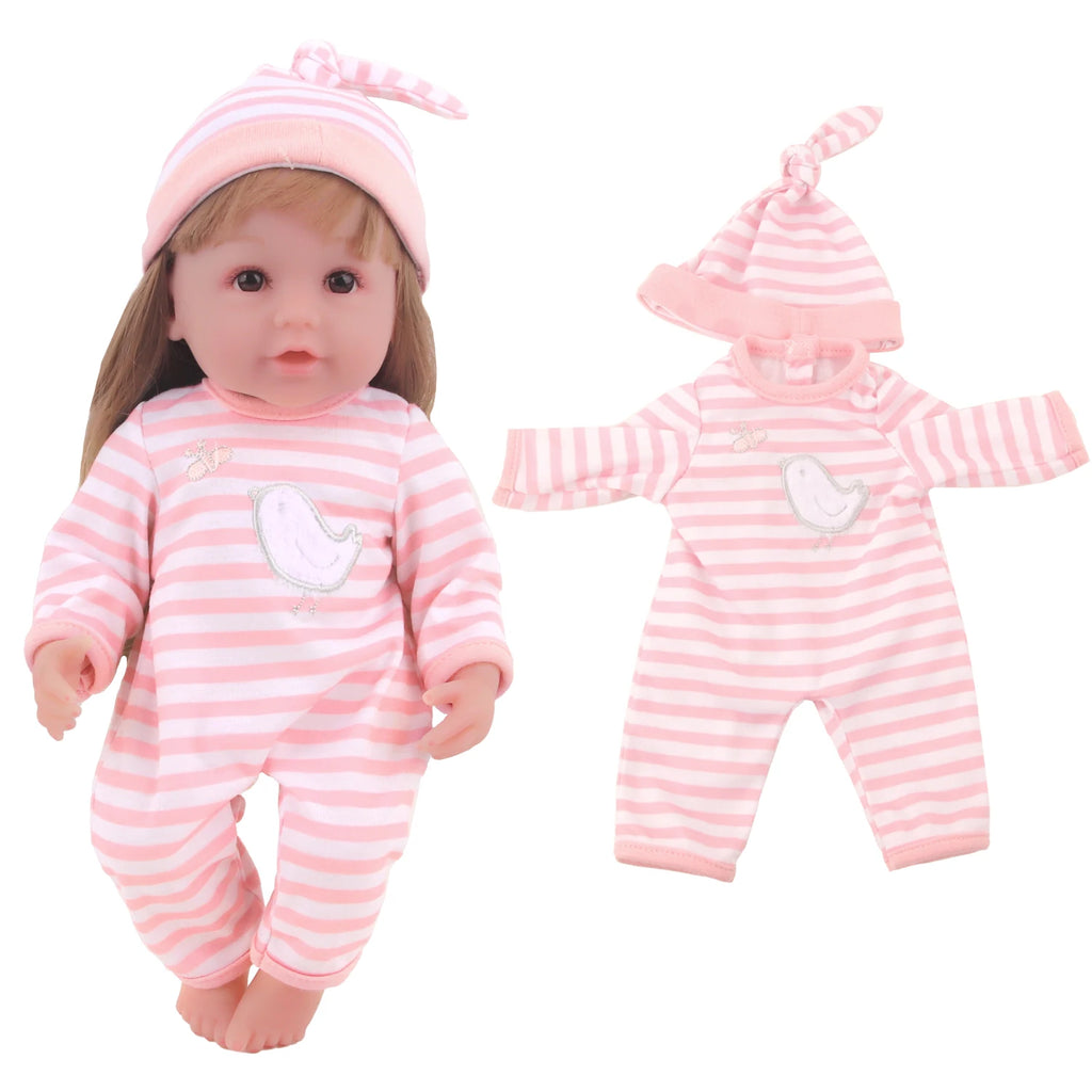 12-inch New Baby Girl Doll Clothes Cute Rabbit Car Chick Jumpsuits Pajamas For 30cm Cotton Doll Toy Accessories