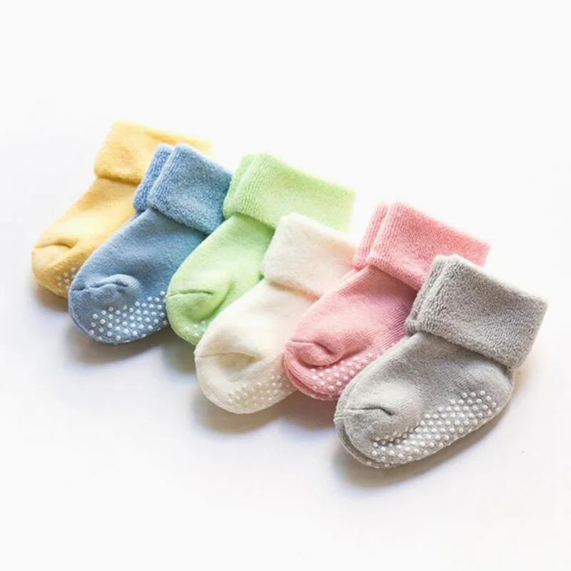 Cotton Baby Socks Autumn Winter Thicken Warm Newborn Boy Girl Floor Socks Baby Non-slip Terry Socks for Boys Girls 0-3 Year