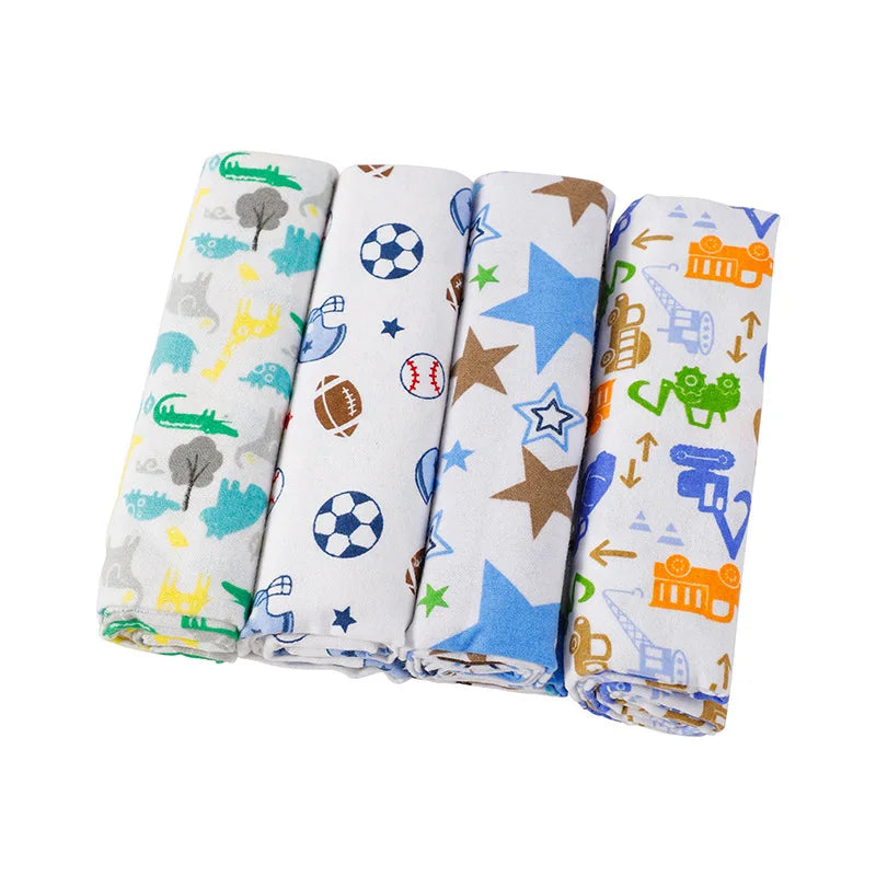 New Colors Cotton Baby Blanket Newborn 76x76cm Baby Bedsheet Supersoft Flannel Diapers New Born Blanket Swaddle 4pcs/pack
