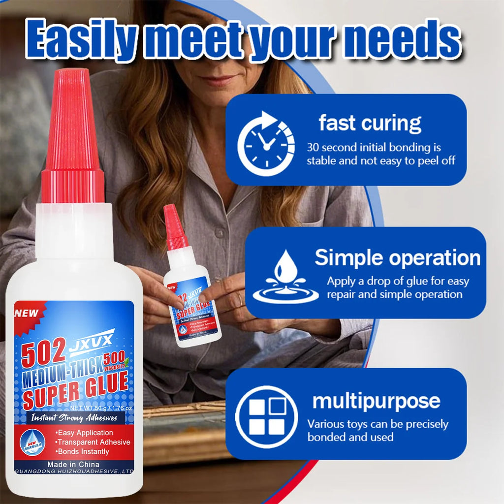 50g Professional 502 Super Glue Extra Strong Fast Instant Adhesive, for magnets