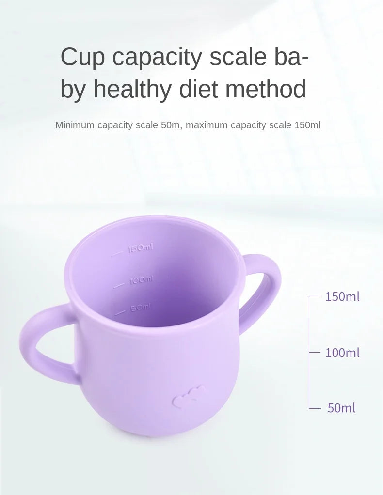Baby Silicone Feeding Cups Portable Drinkware Sippy Food Food Grade Learning Cups For Toddlers Storage Snack Container BPA FREE