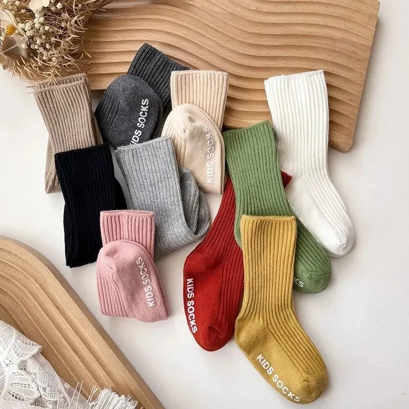 Baby Non-Slip Socks 3-Pack – Cotton Blend, 0–3 Years