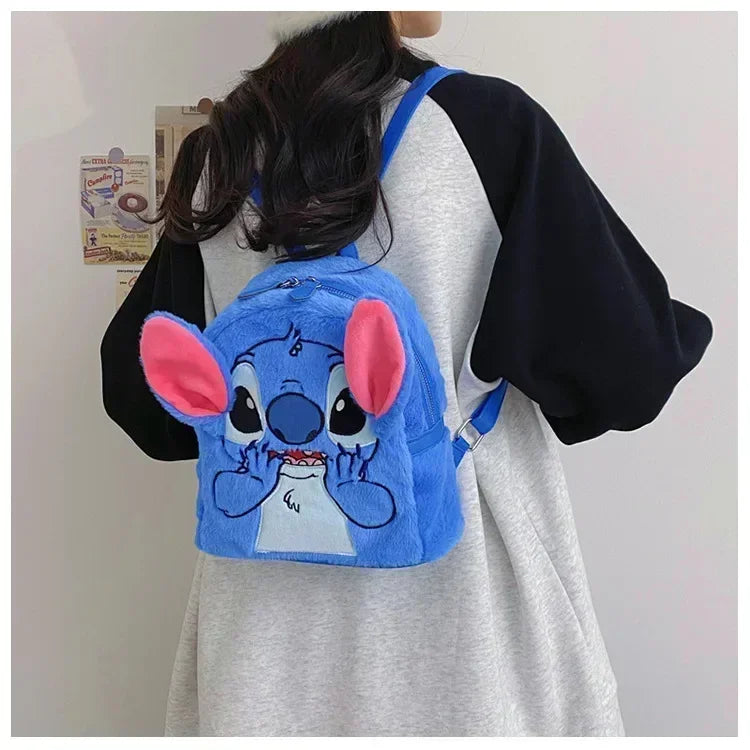Stitch Backpack Plush Ins Japanese Funny Cartoon Large-Capacity Student Backpack Kindergarten Bag Child Gift