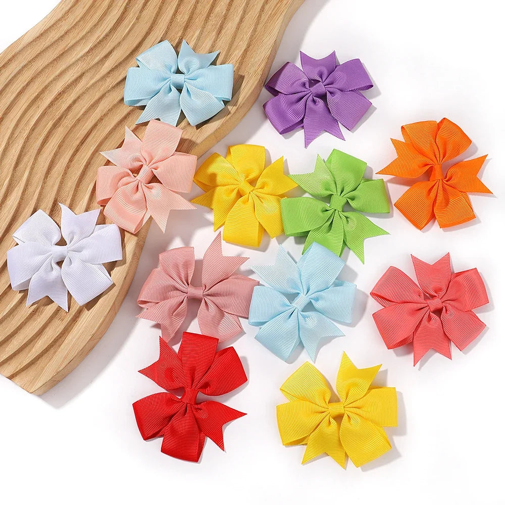 20/40/60pcs Holiday Hair Clip Baby Girls Hair AccessoriesRandom Color Bow Hair Clip Sets Simple