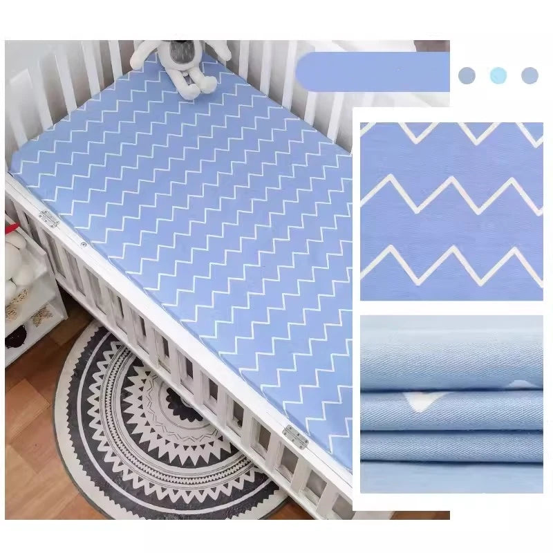 5Pcs Cotton baby Cot bedding set Crib Fitted Sheet Cot Bedlinen newborn Wholesale (4Bumpers+Sheet)