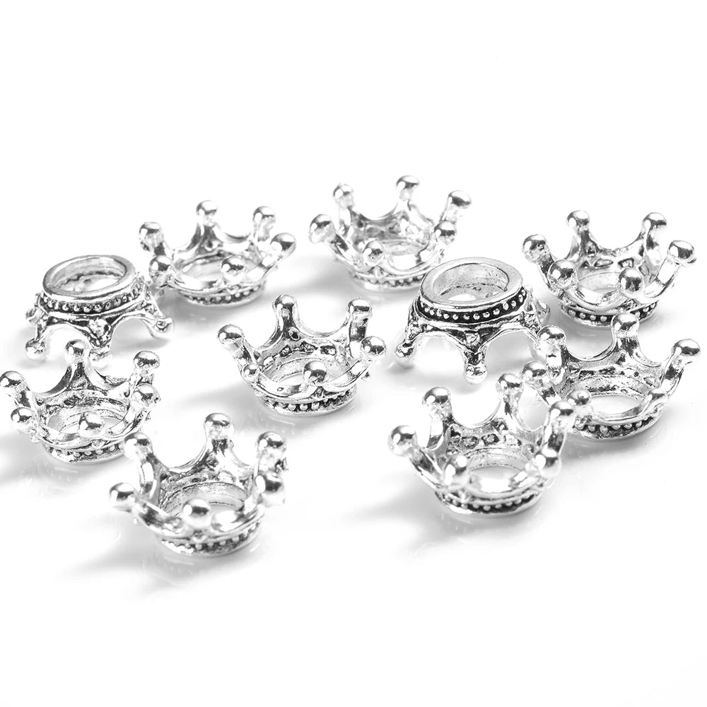 Crown Shape End Bead Caps For Jewelry DIY Bracelets 6x9mm 12mm Gold Silver Plated