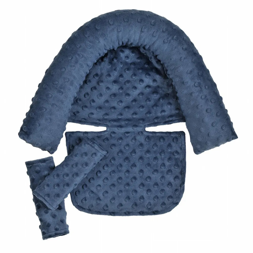 Baby Car Seat Head Support Pillow Must Haves Soft Dot Fleece 9 Colors Seat Belt Cover Baby Daily Travel Use Soft Protection Set