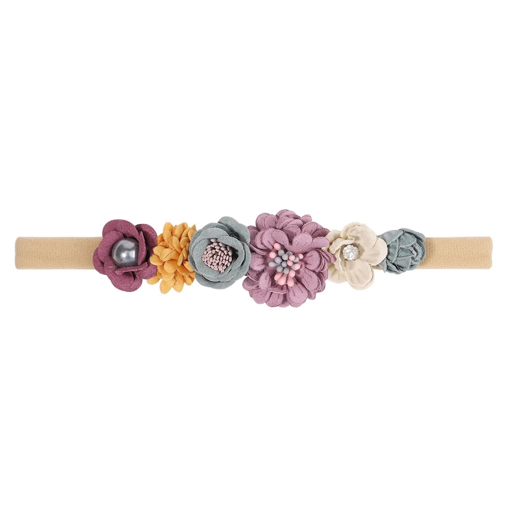 Headband Canvas And Nylon Elastic Artificial Flower Snag-Free