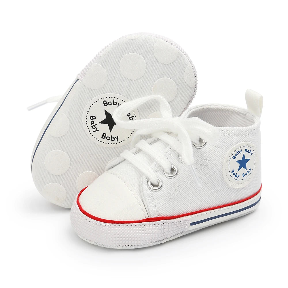 0-18M Baby Canvas Shoes Men and Women Multicolour Classic Baby Casual Shoes Anti-slip Soft Sole First Pair Toddler Infant Shoes