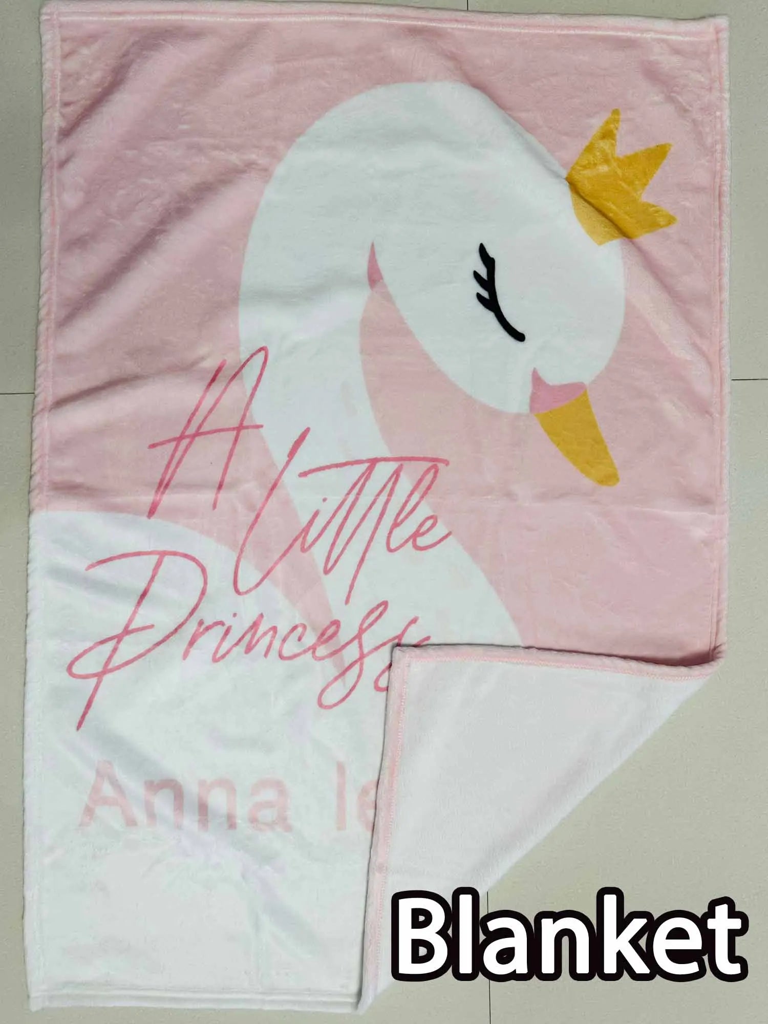 Pink Cute Swan Crib Sheet Set, Custom Name Baby Girl Crib Bedding Set, Baby Shower Gift Bedding Set
