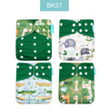 Happyflute 4Pcs/Set Eco-Friendly Cloth Diaper Ecological Reusable Baby Diapers