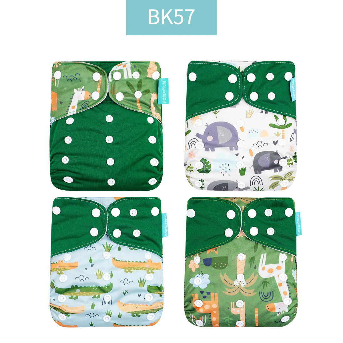Happyflute 4Pcs/Set Eco-Friendly Cloth Diaper Ecological Reusable Baby Diapers