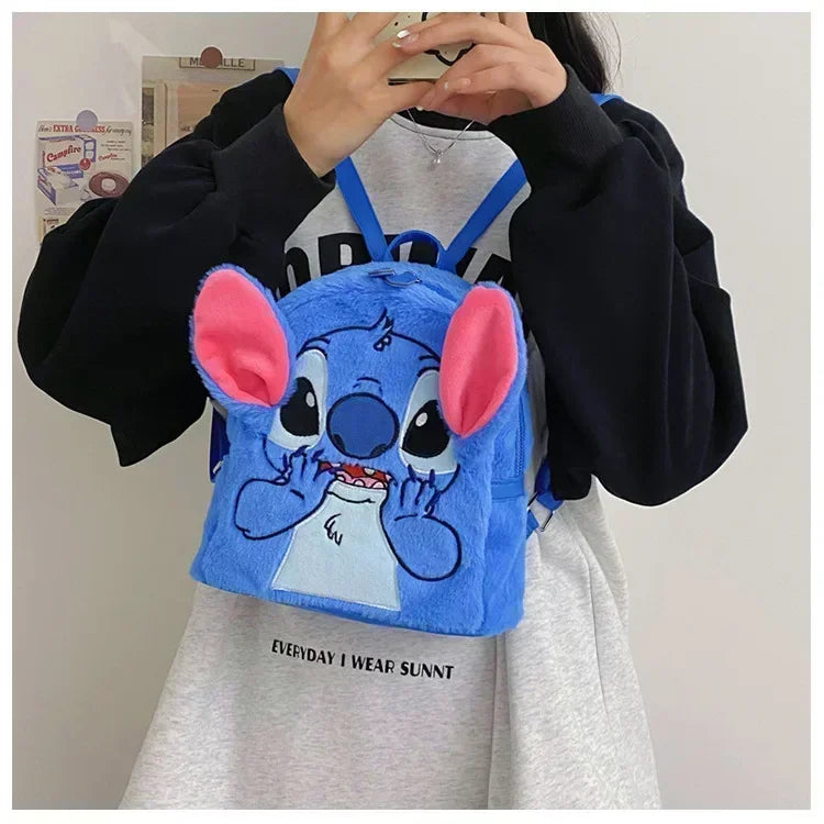 Stitch Backpack Plush Ins Japanese Funny Cartoon Large-Capacity Student Backpack Kindergarten Bag Child Gift