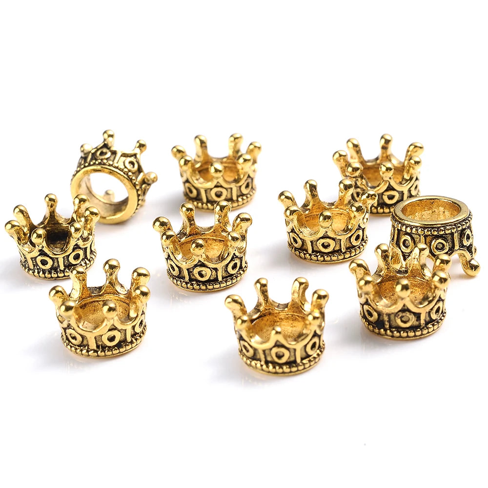 Crown Shape End Bead Caps For Jewelry DIY Bracelets 6x9mm 12mm Gold Silver Plated