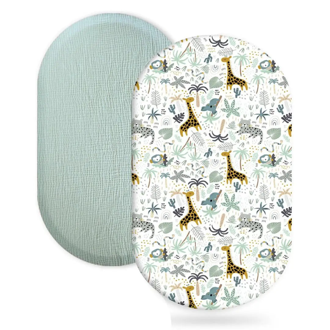 Two Pack Breathable Cotton Baby Crib Fitted Sheets Universal 32x17 Inches Soft and Cozy For Your Newborn