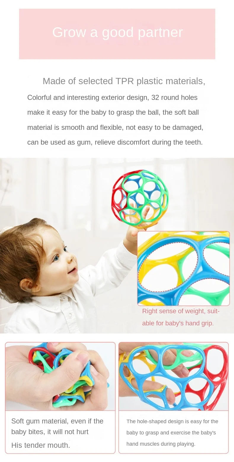 Baby Toy Ball Rattles Soft Ball Toy Newborn Grasping Teethers Hand Bell Sensory Toys Kids Educational Toys for 0-12 Months Baby