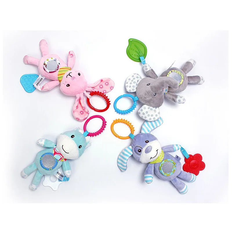 Hot Sale Newborn Baby Plush Stroller Toys Baby Rattles Mobiles Cartoon Animal Hanging Bell Educational Baby Toys 0-12 Months