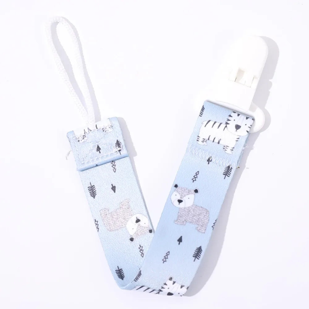 Cute Cartoon Baby Pacifier Clips Ribbon Adjustable Dummy Clip Anti-drop Buckle Strap Fixed Button Pacifier Chain