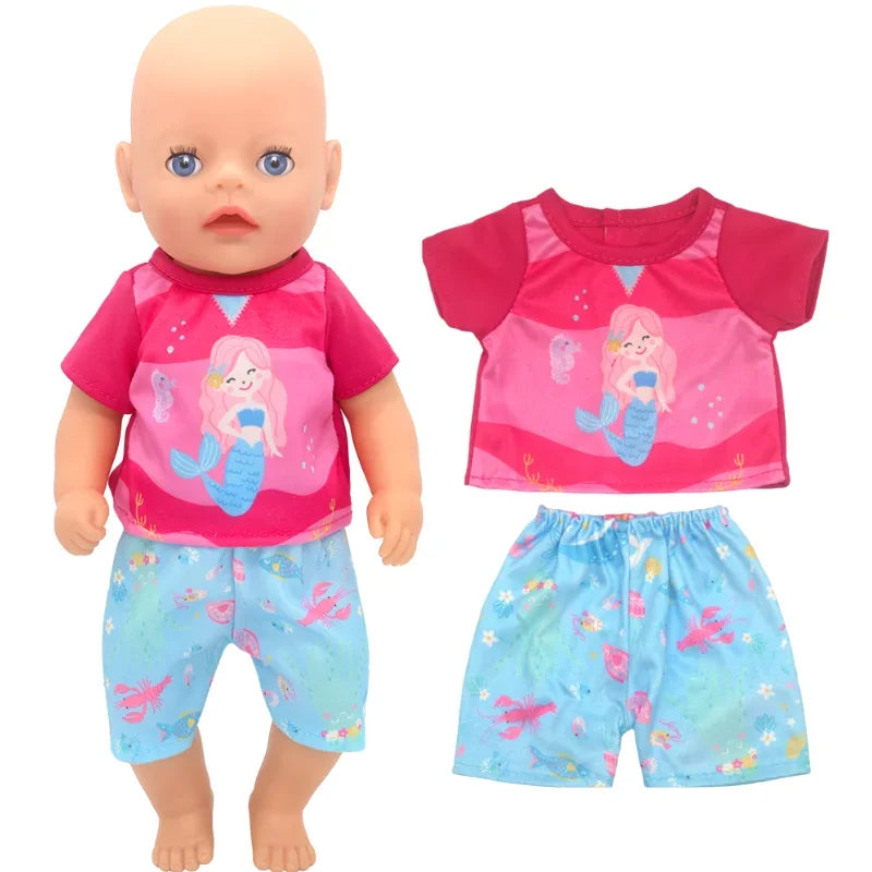 14" Baby Doll Girl Boy Clothes Overall 36cm Doll Outfit Rompers Toys Clothing