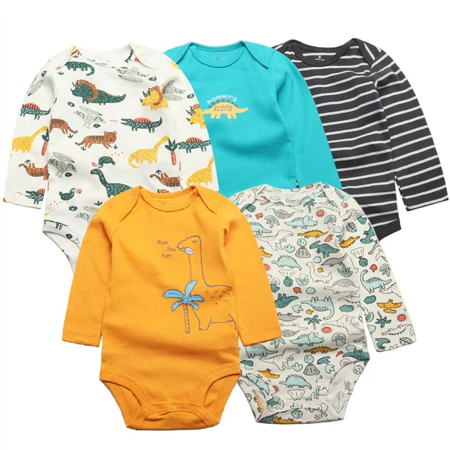 2026 Newborn Baby Girl Clothes Long Sleeve 100% Cotton 5 Pieces/Lot Baby Bodysuits, Infant Clothing 3-24M
