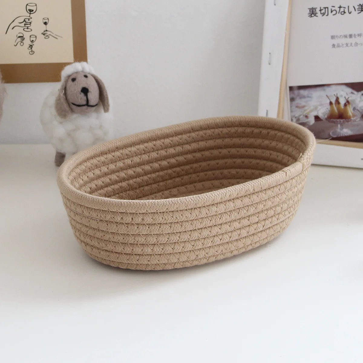 1PCS Nordic Cotton Rope Storage Baskets Woven Desktop Sundries Kids Toys Organizer Box Baby Dirty Clothes Laundry Basket Hamper