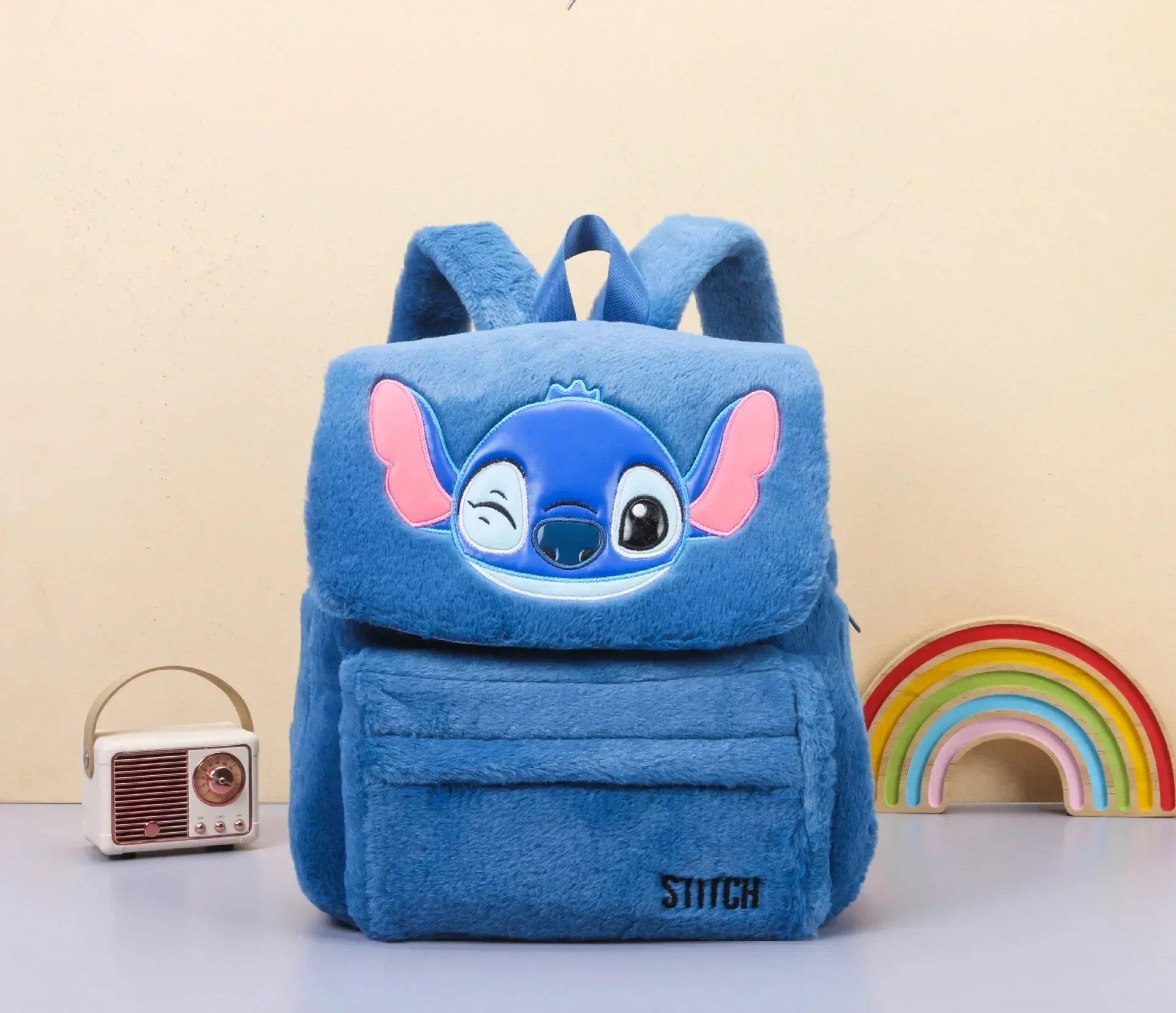 Stitch Backpack Plush Ins Japanese Funny Cartoon Large-Capacity Student Backpack Kindergarten Bag Child Gift