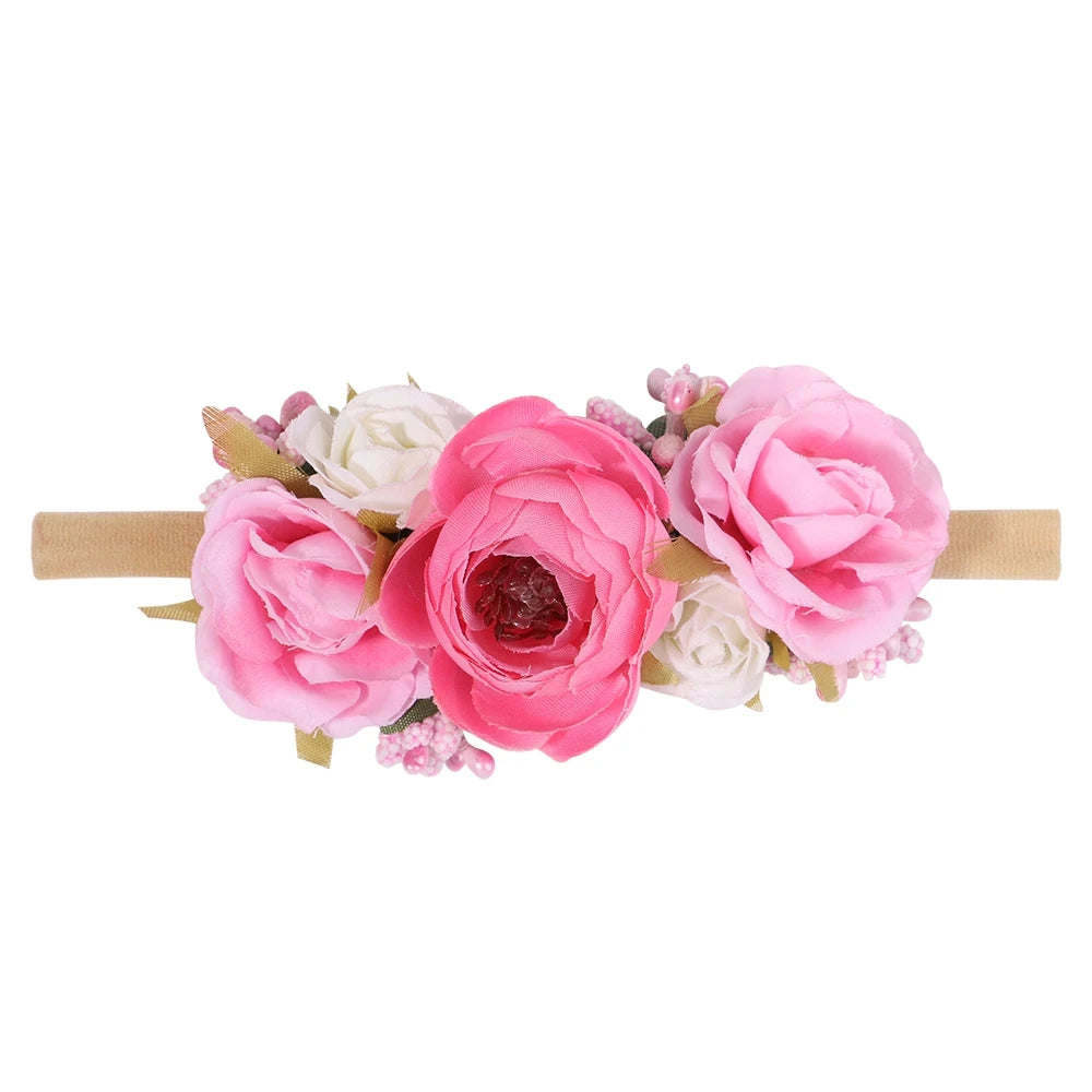 Headband Canvas And Nylon Elastic Artificial Flower Snag-Free