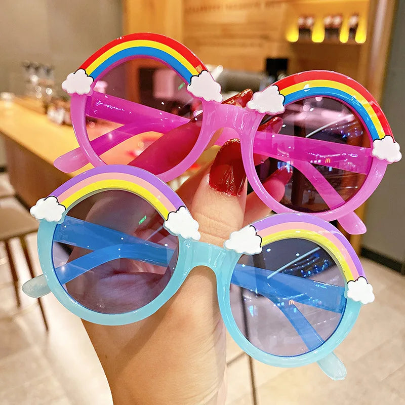 New Children Fashion Sunglasses Girls Boys Decorate Rainbow Sun Glasses Cute Baby Outdoor Sunshade Eyewear UV400 Gafas De Sol