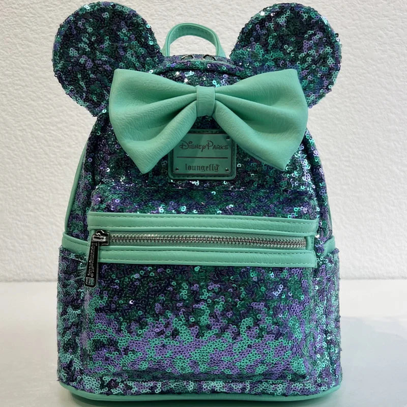 Mickey Fashion Backpack Travel Portable Storage Bag Creative Sequin Element Design Outdoor Travel Practical Peripheral Fun Gifts