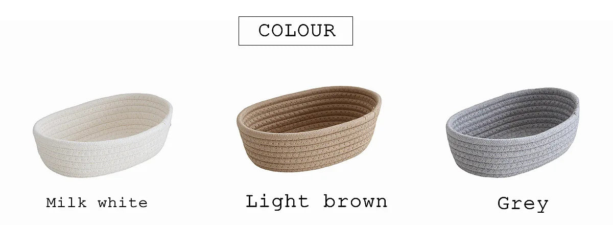 1PCS Nordic Cotton Rope Storage Baskets Woven Desktop Sundries Kids Toys Organizer Box Baby Dirty Clothes Laundry Basket Hamper