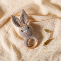 Crochet Baby Toys Wooden Easter Handmade Bunny Rattle Toys 0 12 Months,Four Color Rabbit Rattle Soft,New born Baby Teething Toys