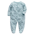 Newborn Footed Pajamas Zipper Girl and Boy Romper Long Sleeve Jumpsuit Cotton Solid White Fashion 0-12 Months Baby Clothes