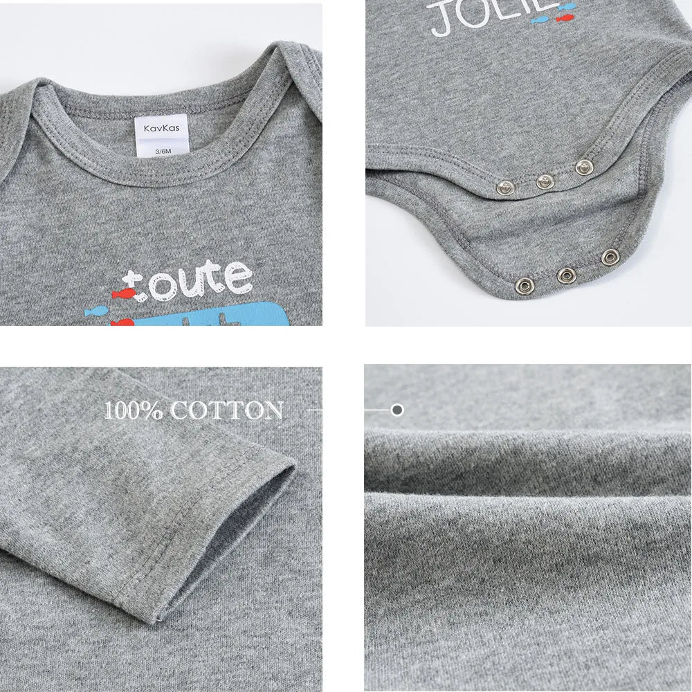 6 Pcs Baby Clothes Boys Romper Long Sleeve Bodysuit Trousers Baby Clothing Sets Onesize and Pants Suit Newborn Gift