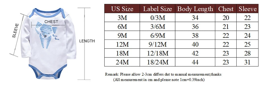 Baby Boys Bodysuits One-Piece Cotton Long Sleeve Breathable Jumpsuit Soft Newborn Body Suit Infant Cute Clothes Playsuit Sunsuit